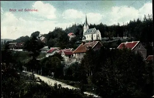 Ak Schierke Wernigerode am Harz, Panorama, Teilansicht