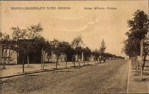 Ak Altengrabow Möckern in Sachsen Anhalt, Truppenübungsplatz, Kaiser Wilhelm-Straße