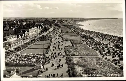 Ak Ostseebad Warnemünde Rostock, Kurpromenade, Strand