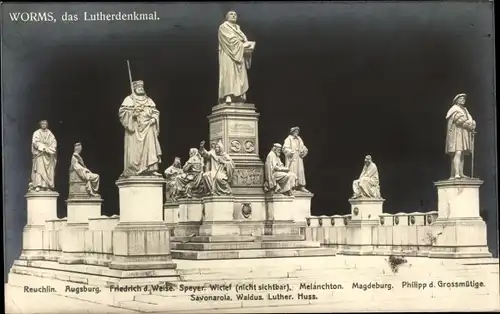 Ak Worms am Rhein, Lutherdenkmal