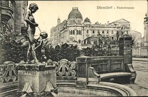 Ak Düsseldorf am Rhein, Kinderbrunnen