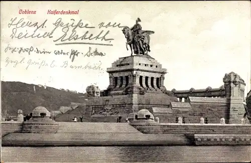 Ak Koblenz am Rhein, Kaiser Wilhelm-Denkmal