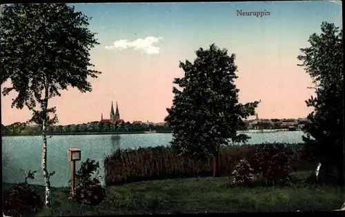 Ak Neuruppin in Brandenburg, Uferpartie