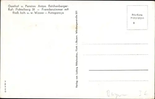 Ak Fichtelberg im Fichtelgebirge Oberfranken, Teilansicht, Gasthof Anton Reichenberger