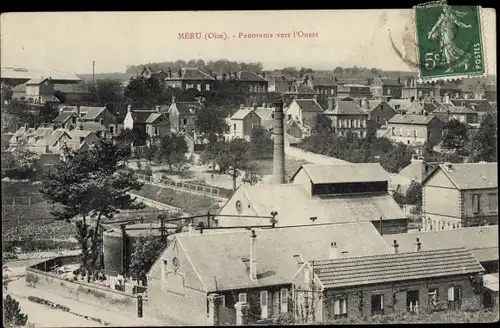 Ak Méru Oise, Panorama vers l'Ouest