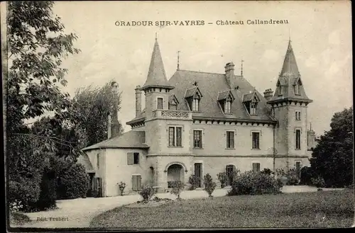 Ak Oradour sur Vayres Haute Vienne, Chateau Callandreau