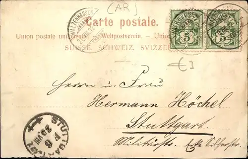 Ak Walzenhausen Kanton Appenzell Ausserrhoden Schweiz, Teilansicht von Westen