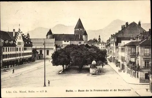 Ak Bulle Kanton Freiburg, Rues de la Promenade et de Bouleyres
