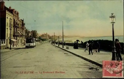 Ak Le Havre Seine Maritime, Le Boulevard Maritime