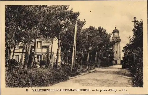 Ak Varengeville Sainte Marguerite Seine Maritime, Le phare d'Ailly