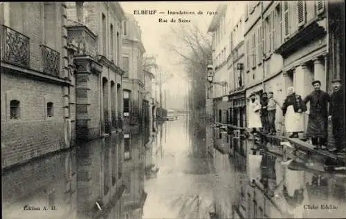 Ak Elbeuf Seine Maritime, Inondations de 1910, Rue de Seine