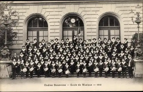 Ak Genève Genf Schweiz, Ondine Genevoise, École de Musique, 1912