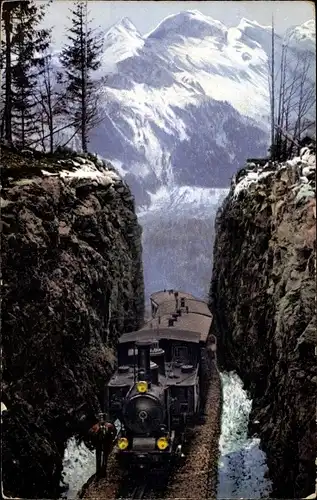 Ak Brünig Kanton Obwalden, Schweizer Eisenbahn, Brünigbahn, Schmalspurbahn