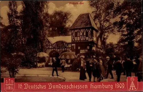 Ak Hamburg, 16. Deutsches Bundesschießen 1909, Victoria Bar
