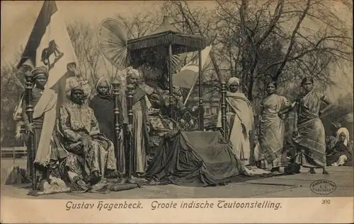 Ak Gustav Hagenbeck, Groote indische Tentoonstelling, Inder, Thron
