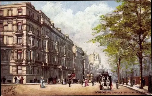 Künstler Ak London City England, Piccadilly with St. James's Park, Tuck No. 7227