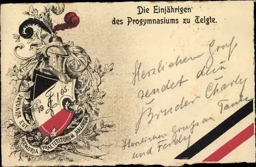 Studentika Ak Telgte in Westfalen, Die Einjährigen des Progymnasiums 1905