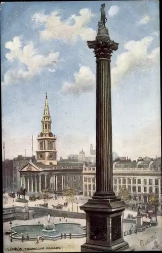 Künstler Ak London City England, Trafalgar Square, Monument, Tuck 7227