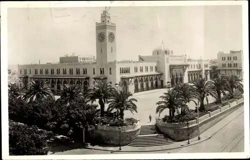 Ak Oran Algerien, La Gare du Chemin de fer Algerien