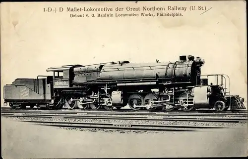 Ak US Amerikanische Eisenbahn, 1-D+D Mallet Lokomotive, Great Northern Railway, Dampflok 2009