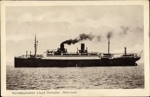 Ak Dampfer München, Norddeutscher Lloyd