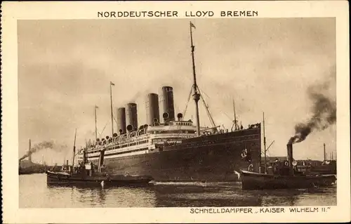 Ak Norddeutscher Lloyd Bremen,Dampfer Kaiser Wilhelm II