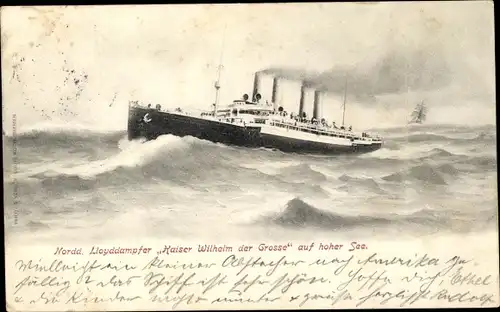 Ak Dampfschiff Kaiser Wilhelm der Große, Norddeutscher Lloyd Bremen