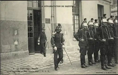 Ak Le Rehabilitation de Dreyfus, Le Commendant Dreyfus va reprendre sa place dans le rang