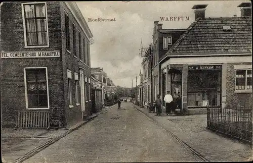 Ak Warffum Groningen Niederlande, Hoofdstraat, Gemeentehuis M. Hamstra