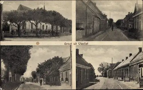 Ak Visvliet Groningen, Ortsansichten, Straßenpartie