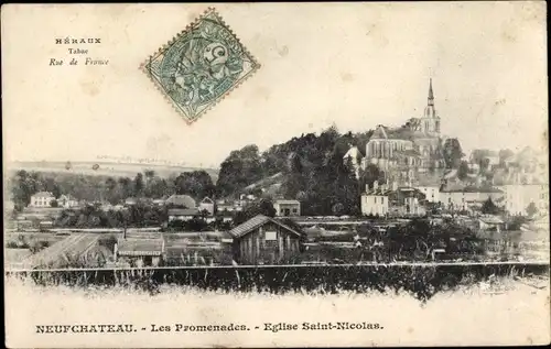 Ak Neufchâteau, Lothringen, Vosges, Les Promenades, Kirche Saint-Nicolas