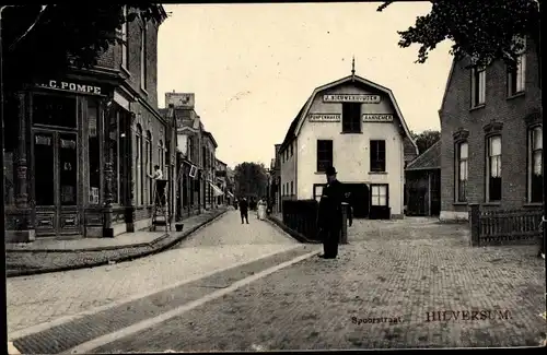 Ak Hilversum Nordholland Niederlande, Spoorstraat, Geschäft C. Pompe