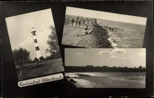 Foto Ak Nordseebad Altenbruch Cuxhaven in Niedersachsen, Leuchtturm, Deichpromenade, Strand