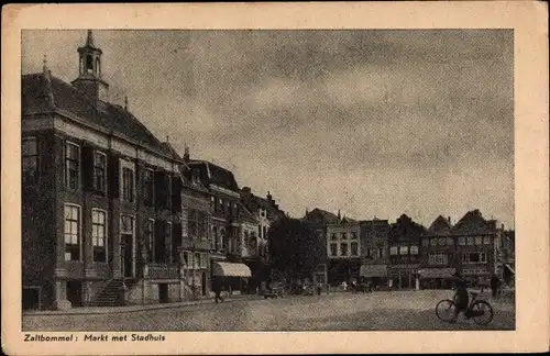 Ak Zaltbommel Gelderland, Markt met Stadhuis