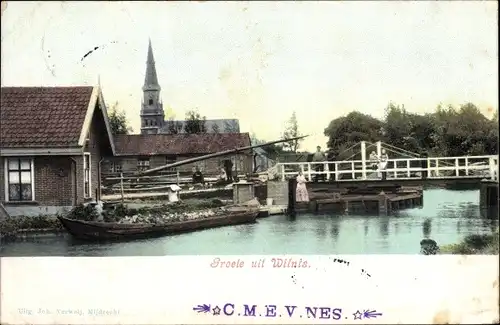 Ak Wilnis De Ronde Venen Utrecht, Flusspartie, Brücke