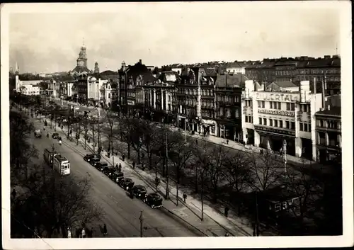 Ak Hamburg Mitte St. Pauli, Spielbudenplatz, Reeperbahn, Straßenbahn, Autos, Kiosk