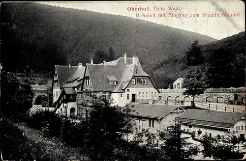 Ak Oberhof im Thüringer Wald, Bahnhof, Eingang zum Brandleitetunnel