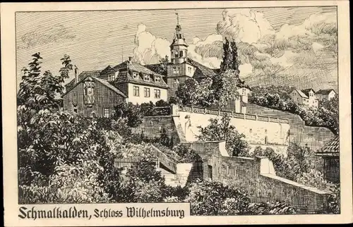 Künstler Ak Schmalkalden im Thüringer Wald, Schloss Wilhelmsburg