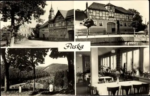 Ak Paska in Thüringen, Gasthaus G. Poley, Fachwerkhäuser