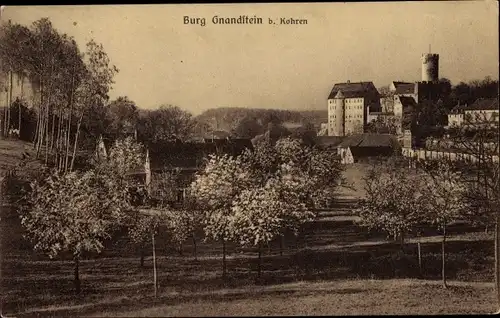 Ak Gnandstein Frohburg in Sachsen, Burg, Panorama