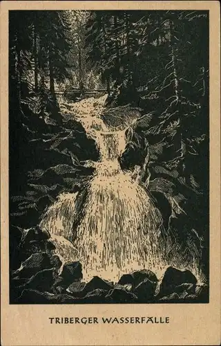 Ak Triberg im Schwarzwald, Triberger Wasserfälle, Gedicht