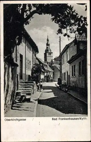 Ak Bad Frankenhausen am Kyffhäuser Thüringen, Oberkirchgasse, Kirche