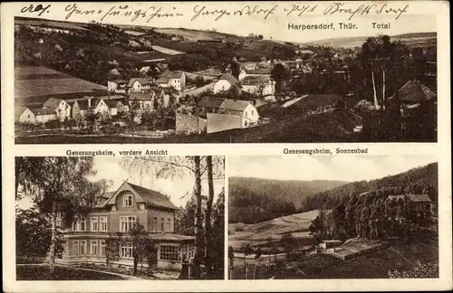 Ak Harpersdorf Kraftsdorf in Thüringen, Totale, Genesungsheim, Sonnenbad
