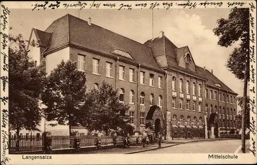 Ak Bad Langensalza in Thüringen, Mittelschule