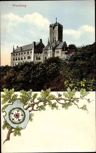 Ak Lutherstadt Eisenach in Thüringen, Wartburg, Wappen