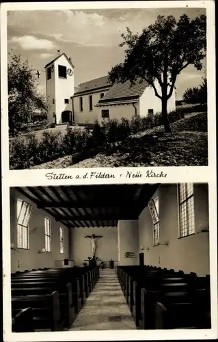 Ak Stetten Leinfelden Echterdingen auf den Fildern, Neue Kirche