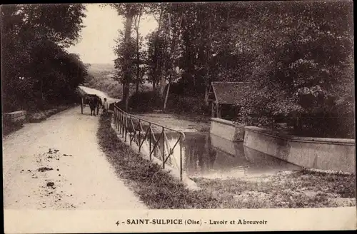 Ak Saint Sulpice Oise, Lavoir et Abreuvoir
