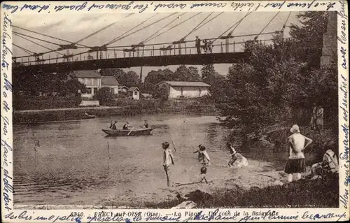 Ak Précy sur Oise, La Plage, Un Coin de la Baignade