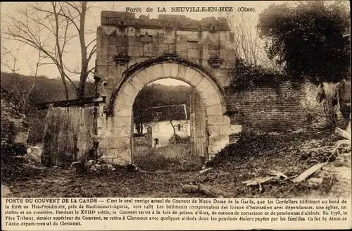 Ak La Neuville en Hez Oise, Foret, Porte du Couvent de la Garde