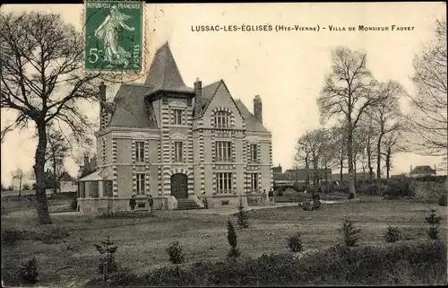 Ak Lussac les Églises Haute Vienne, Villa de Monsieur Fauvet